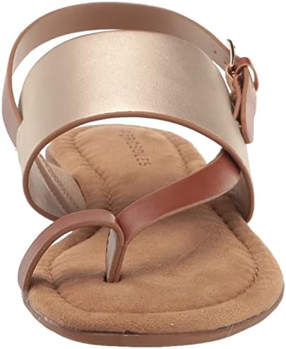 Aerosoles Women's Avea Flat Sandal, Gold Metallic, 5 | Image 1