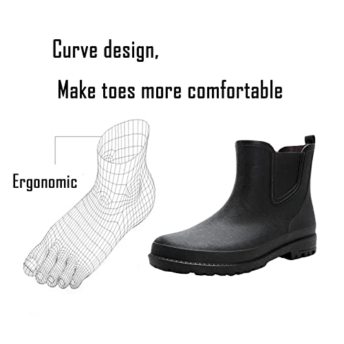 Pfoosnd Mens Rain Boots Ankle Rubber Rain Boot Mens Ankle Rain Shoes Waterproof Garden Boots (Adult, Men, Numeric_10, Numeric, Us_Footwear_Size_System, Medium) #TOP2