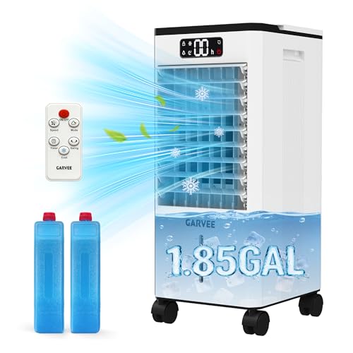 GarveeHome 1.85 GAL Swamp Cooler with Touch & Remote Control, 3 Modes & 3 Speeds, 3-in-1 Evaporative Air Cooler with 90°+90° Oscillation, 12H Timer, Portable Air Conditioners for Indoor Outdoor Use by GarveeHome - Image 8