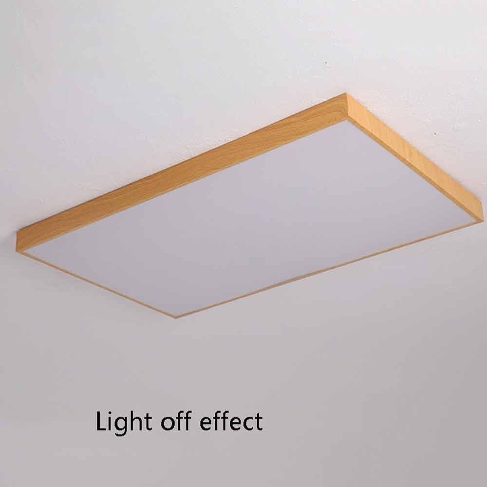 Rectangle Flush Mount Ceiling Lights,White Simplicity 37.4in Stepless Dimming by Remote Easy to Install Lighting Fixture,Metal Saving Ceiling Lamp,for Bedroom,kitchen,office,living Room Wood G