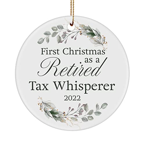 Retirement Ornament for Tax Whisperer Gifts First Christmas as a Retired Accountant Accounting Finance Office Financial Accountancy Preparer Xmas 2022 Round Shaped Party Decor