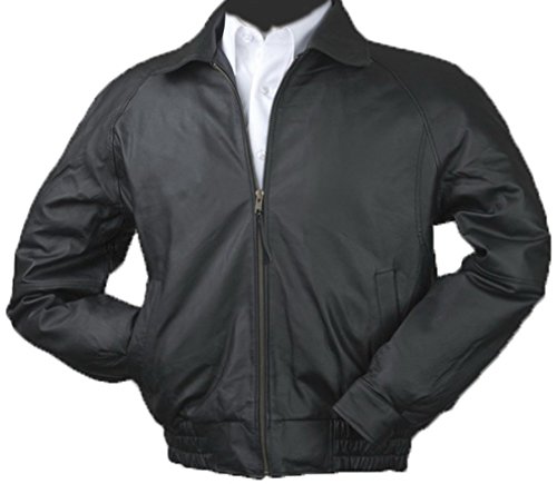 Burk's Bay Men's Napa Leather Classic Bomber Jacket