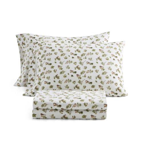 Image of Martha Stewart - Full Cotton Flannel Sheet Set with Pillowcases | Brushed Feel, Breathable Comfort, Deep Pocket Fit, Fully Elasticized Edge, Self-Hem Finish, Machine Washable