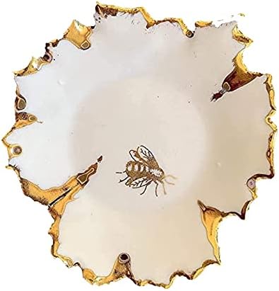 Plato de anillo blanco y dorado de abeja reina, platos de joyería hechos a mano, regalo único para ella, mujeres, mamá, esposa, hermana, hija,