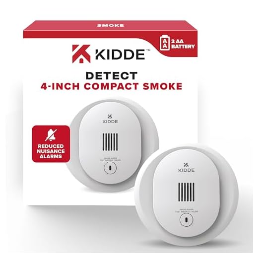 Kidde Smoke Detector, AA Battery Operated, Compact Size, LED Status Light, 85 dB Alarm, 4-inches