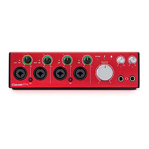Focusrite Clarett 4Pre 18 x 8 Thunderbolt Interface with 4 Clarett Preamps by Focusrite