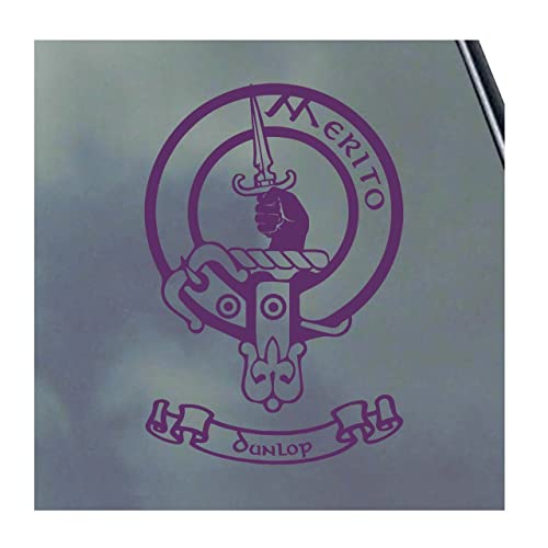 Dunlop Scottish Clan Vinyl Sticker Decal Tartan with Banner Option Family