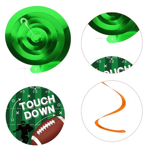 Image of 54Pcs Football Hanging Swirls Party Decorations Football Streamers Birthday Party Banner Garland for Sports Theme Game Day Decorations Tailgate Party Supplies