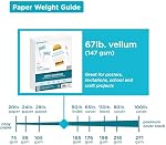 Printworks White Cardstock, Standard, 67 lb. Vellum, 92 Bright, 250 sheets, 8.5 x 11, For Office, Home & School Printing, Craft Projects (00564)