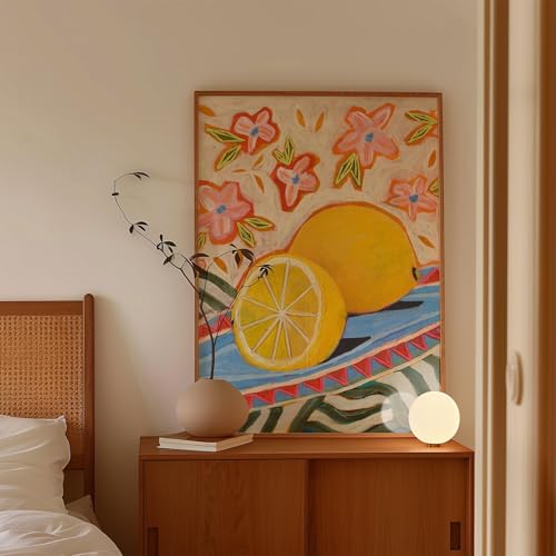 Impression citron XINBAO décoration murale agrumes 70x100 cm encadrée