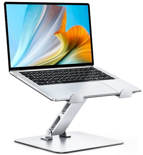 CIRYCASE Laptop Stand for Desk, Ergonomic Foldable Laptop Riser Holder Mount with Adjustable Height, Ventilated Aluminum Portable Computer Stand Compatible with MacBook Air, Pro, 10-16 CIRYCASE Laptop Stand for Desk, Ergonomic Foldable Laptop Riser Holder Mount with Adjustable Height, Ventilated Aluminum Portable Computer Stand Compatible with MacBook Air, Pro, 10-16