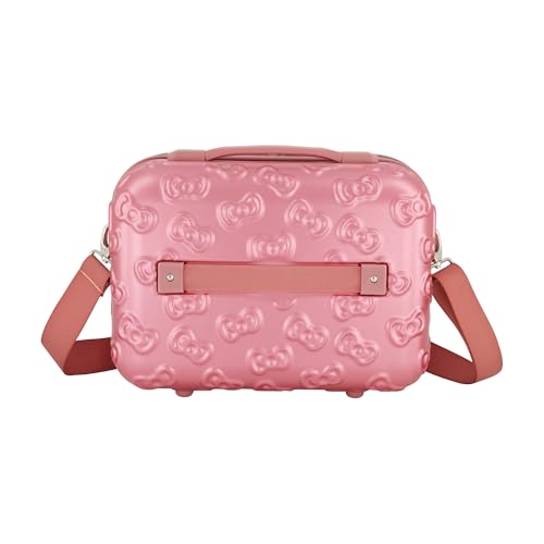 FUL Hello Kitty Train Case, Hardshell Luggage with Adjustable Shoulder Strap and Trolley Sleeve, Pink