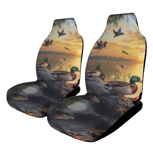 Mallard Ducks Lake Car Seat Covers Universal Car Front Seats Protector Auto Interior Accessories 2PCS