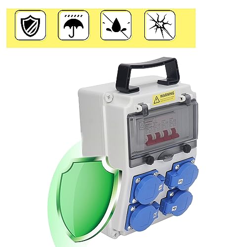 Distribuidor de Energia para Exterior, Caixa de Soquete Industrial Móvel Pré-prendida Portátil à Pro