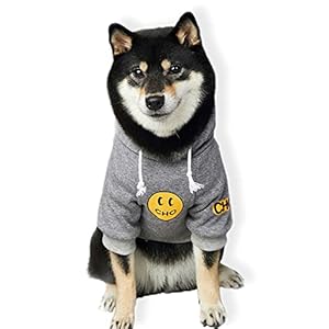 ChoChoCho Smiley Dog Hoodie Stylish Dog Clothes Smiley Face Sweater Cotton Sweatshirt Fashion Outfit for Dogs Cats Puppy Small Medium Large (XX-Large, Grey)