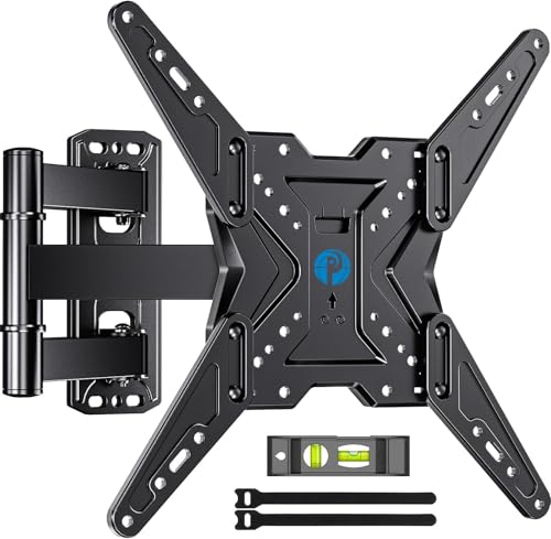 Pipishell Full Motion TV Wall Mount for Most 26-60 inch TVs, 55 inch Compatible, with Swivel, Tilt, Extension, Single Stud Articulating TV Mount Bracket, Holds up to 77 lbs, Max VESA 400x400mm, PIMF11
