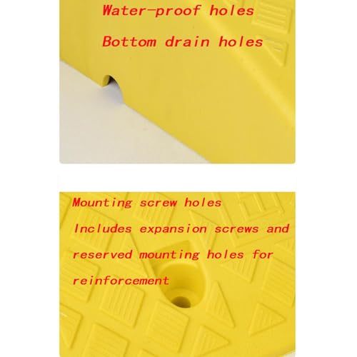 Rampa de umbral de plástico, rampa para puertas con superficie antideslizante, resistente al frío y calor, adecuada para sillas de ruedas y scooters (2 piezas) color amarillo 50 x 22 x 5 cm miniatura 6