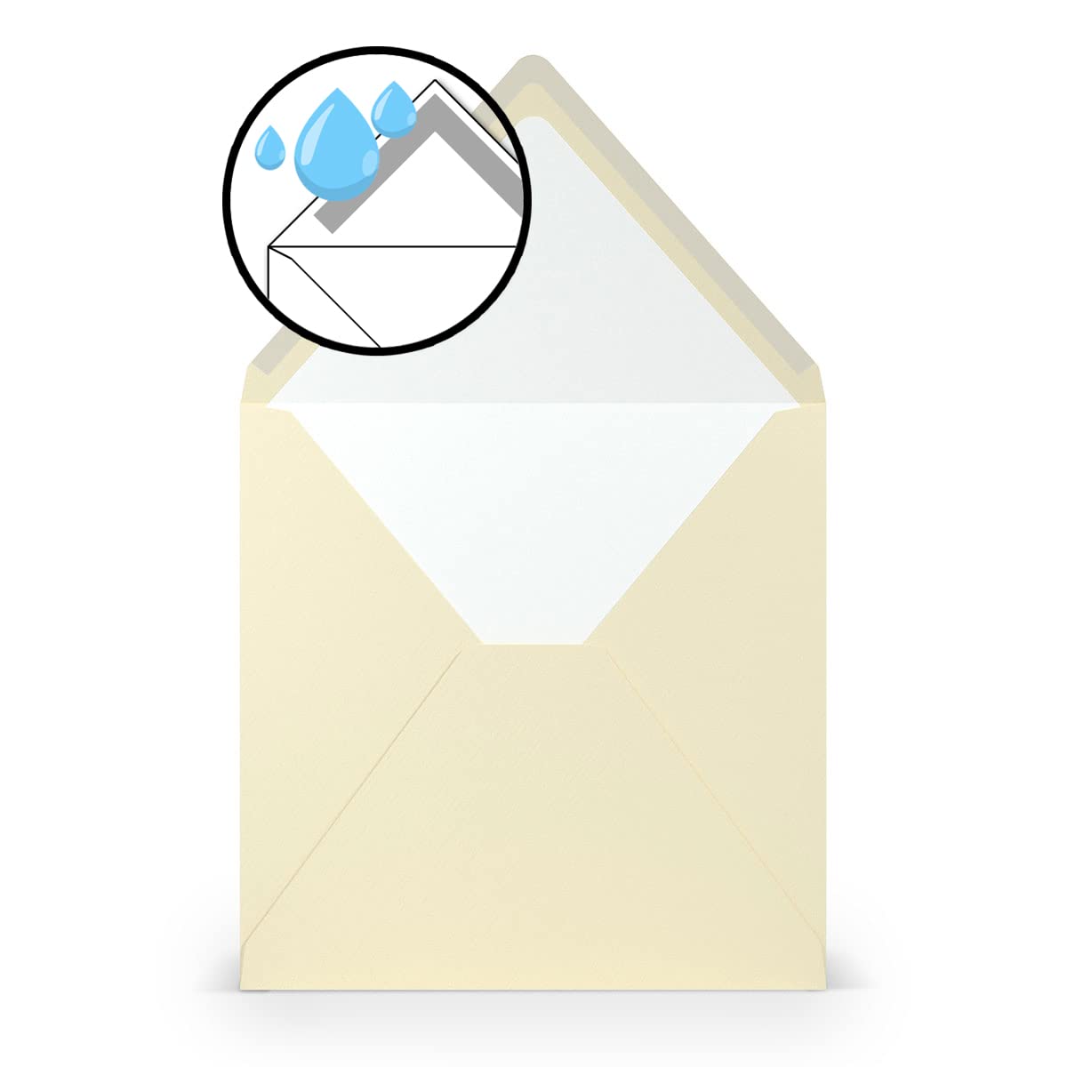 PAPERADO 400 kopert kwadratowych Chamois prążkowanych – 100 g/m² koperta bez okienka 16,4 x 16,4 cm – koperty weselne z klejem, spiczastą klapą