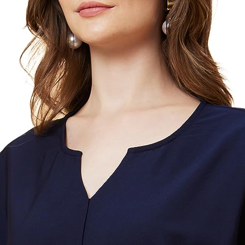Image of Globus Women Navy Solid Boiler Jumpsuit-3638099005