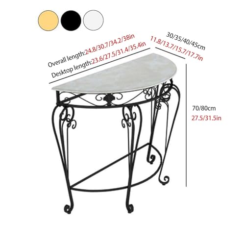 Consola blanca de media luna ideal para decorar el pasillo 3
