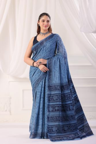 Image of TAMAIRA FASHION Mulmul Pure Cotton Saree For Woman Warli Printed|Office Wear Daily Wear Sarees For Women Without Blouse Piece(Available in 19 Colours)