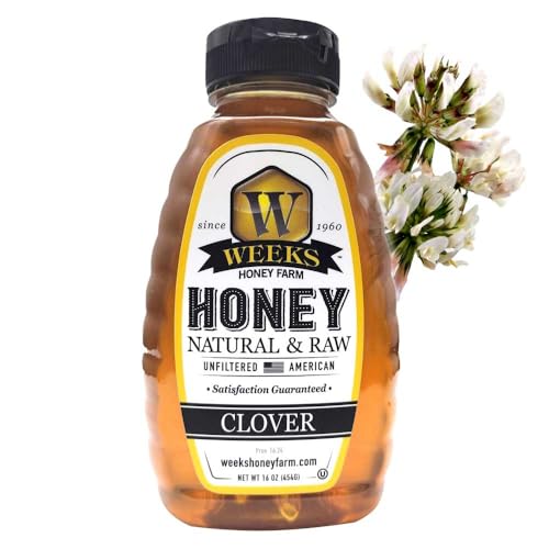 Weeks pure, raw & unfiltered American clover honey is kosher certified and gluten-free - since 1960 (16 oz)