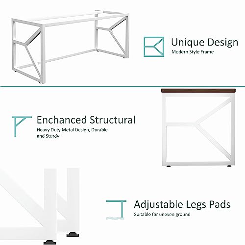 Image of Honey Touch Duke Metal & Wood Workstation Desk | 1200mm x 600mm Top Size | 122 x 61 x 73 cm (L x W x H) | Modern Computer Table for Home Office & Work from Home | Heavy Duty Study Desk
