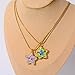Y2k Rhinestone Star Pendant Photo Locket Necklace for Women Dainty Heart Crystal Charm Sparkly Statement Stars Enamel That Hold Picture Choker Adjustable Snake Chain Delicate Jewelry Daughter Sister (Purple)
