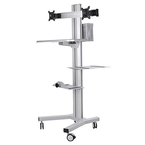 Buy AW Rolling PC Cart Mobile Computer Standing Workstation Moving