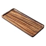 Bathroom Long Vanity Trays, 1PCS Wooden Toilet Tank Storage Tray, Farmhouse Wood Tray Kitchen Living Room Counter Top Organizers for Small Things, Dressing Table Sink Holders 11 x 4 inch