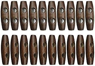 Dark Wooden Toggle Buttons,20pcs 30mm for Sewing, Scrapbooking, Embelishments, Crafts, Shabby Chic, Knitting,Pack of 20