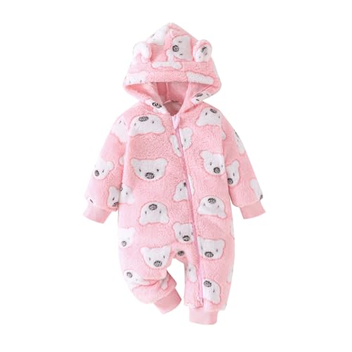 Yanmucy Neugeborenes Baby Winter Strampler mit Kapuze Cartoon Bär Baby...