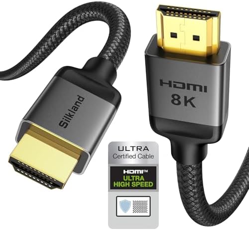 Silkland 8K HDMI® 2.1 Cable Certified 1M, 8K@60Hz, 4K@120Hz