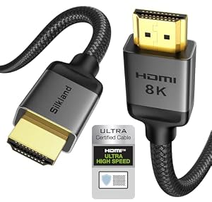 Silkland 8K HDMI® 2.1 Cable Certified 1M, 8K@60Hz, 4K@120Hz
