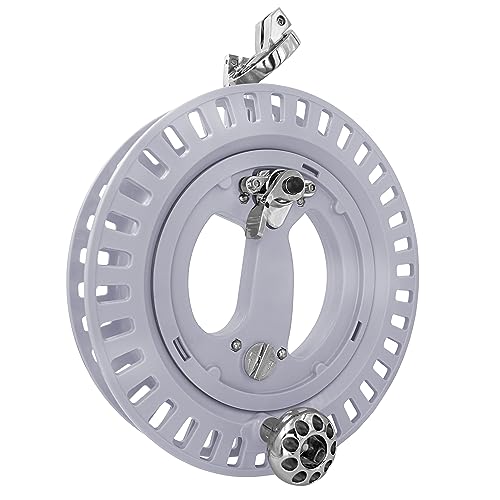 emma kites Gray 10.6in Large Kite Reel with Ball Bearing Smooth Rotation Omnibearing Line-Guide Ratchet Lock Professional for Adult Large Kite Flying