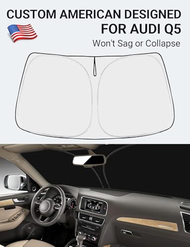 Image of Proadsy 2026 Upgrade Front Windshield Sun Shade Foldable Sunshade Protector Custom Fit 2010-2017 Audi Q5 SQ5 Premium Premium Plus Prestige Crossover SUV Accessories