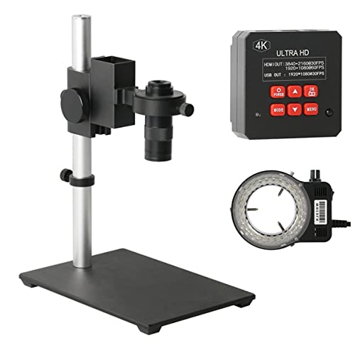 Microscope 38MP 4K Digital Microscope Camera, Continus Zoom 100X 130X 180X 300X 500X C Mount Lens(A)