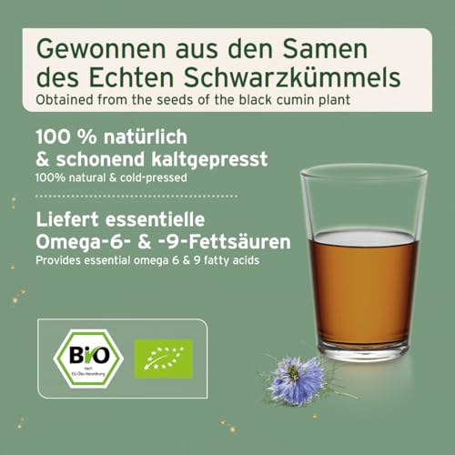 AniForte Bio Ägyptisches Schwarzkümmelöl für Hunde & Pferde 500ml - Kaltgepresstes, natürliches Schwarzkümmel Öl, Barf Zusatz in Premium Qualität, Recyclebare Verpackung