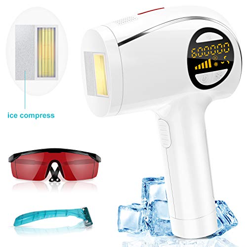 Laser Hair Removal for Women and Men,600,000 Flashes Permanent Hair Removal with Ice