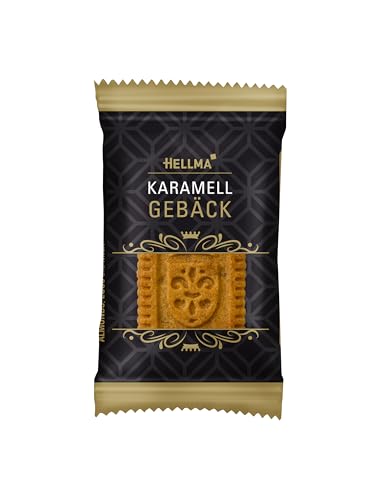 HELLMA Edles Gebäck Karamell - 200 Stk. Kekse, einzeln verpackt - Vorrats-Box - für Hotel, Café und Gastronomie