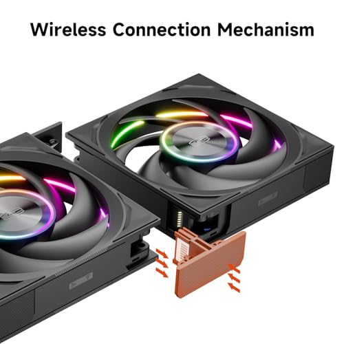 Image of PCCOOLER F7 X120 ARGB PC Fan, Wireless Daisy Chain, 3000RPM Extreme Cooling | Universal Motherboard Sync, 3-Level Fan Speed, Tool-free Installation, ARGB Control, 28mm Thickened Blades, 83CFM DBB Durable