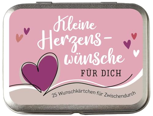 Metallbox Kleine Herzenswünsche für Dich: 25 Wunschkärtchen für zwischendurch | Bestärkende gute Wünsche und Affirmationen für viele Lebenssituationen