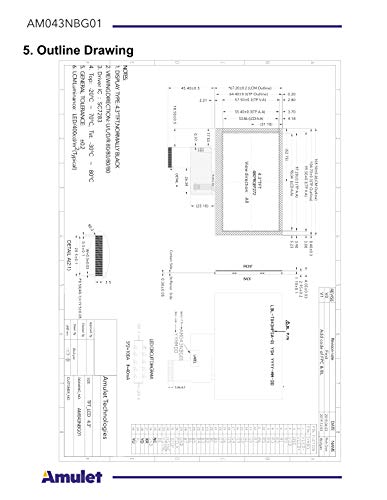 Image of 4.3 inch TFT IPS Display 480x272 with Resistive Touch [AM043NBG01]