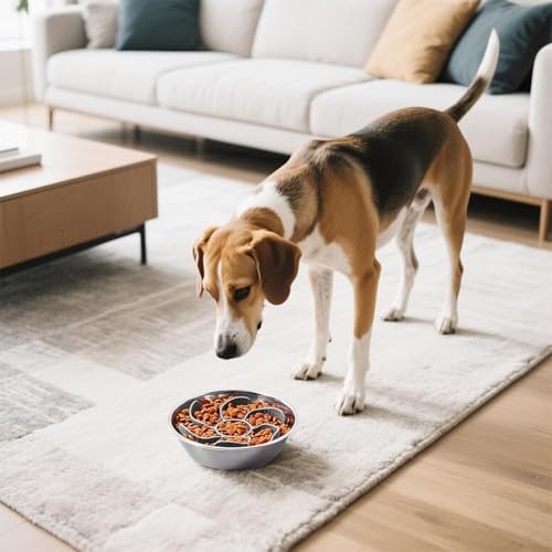 YSTrillion Hundenapf Slow Feeder,Anti Schling Einsatz für Napf Silikon,Slow Feeder Hundenapf Einfügung für Hunde Katzen Zubehör Entlastet die Verdauung Überessen