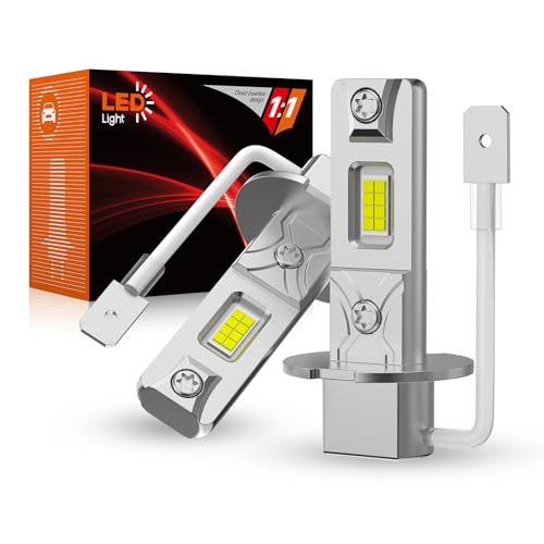 PAERKU Lampadine H3 LED per Automobili Come Abbaglianti e Anabbaglianti, 6500K Bianco Freddo 18000LM Sostituzione Lampada Alogena, Fanless Design, Plug and Play (2 pezzi)