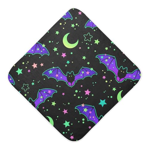 Image of YETTASBIN Halloween Bat Baby Towel, Ultra Soft Absorbent Cotton Baby Hooded Bath Towel for Newborn Baby Boy Girl, Toddler, Infant Registry Gift - 35 x 35 Inch