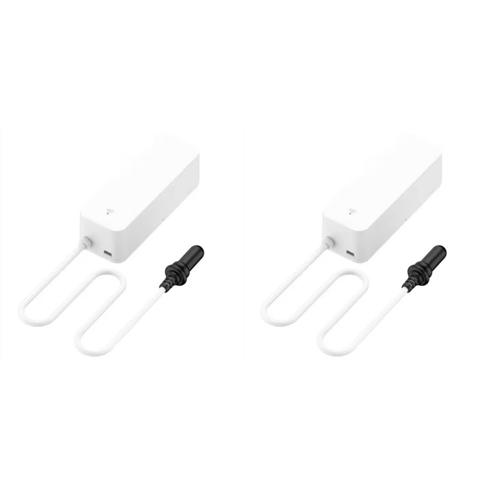 Jnchdghwa White & Black 2X Tuya Wifi Temperature Humidity Sensor With External Probe For Smart Home Hygrometer App Monitoring