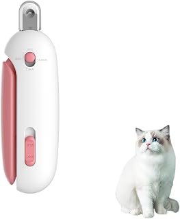 Cat Nail Clipper with Adjustable 3-Size Trimming Hole & Hidden Nail File, Safe Pet Nail Trimmer for Kittens & Indoor Cats, Anti-Splash Claw Cutter for Grooming(Pink)