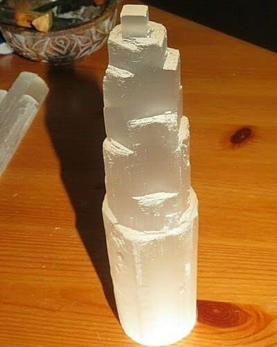 Large Selenite Crystal Tower 8",Amethyst Reiki Set