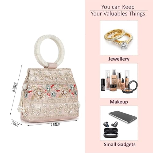Image of Nevis Stylish Embroidery Unique Design Traditional Wedding Party Handheld Potli Bag For Women